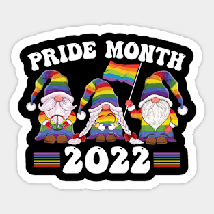 Peace love pride LGBT flag Rainbow Gay Pride month 2022 LGBT Gnome Sticker